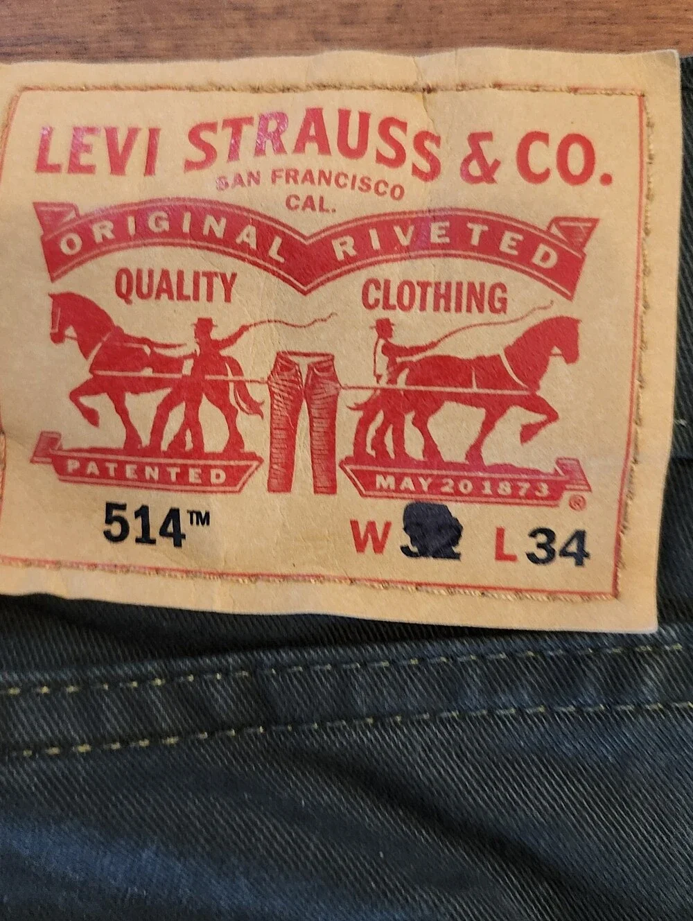 Mens Levi Strauss Olive Green Not Perfect Color In Picture Jeans 32 X 34